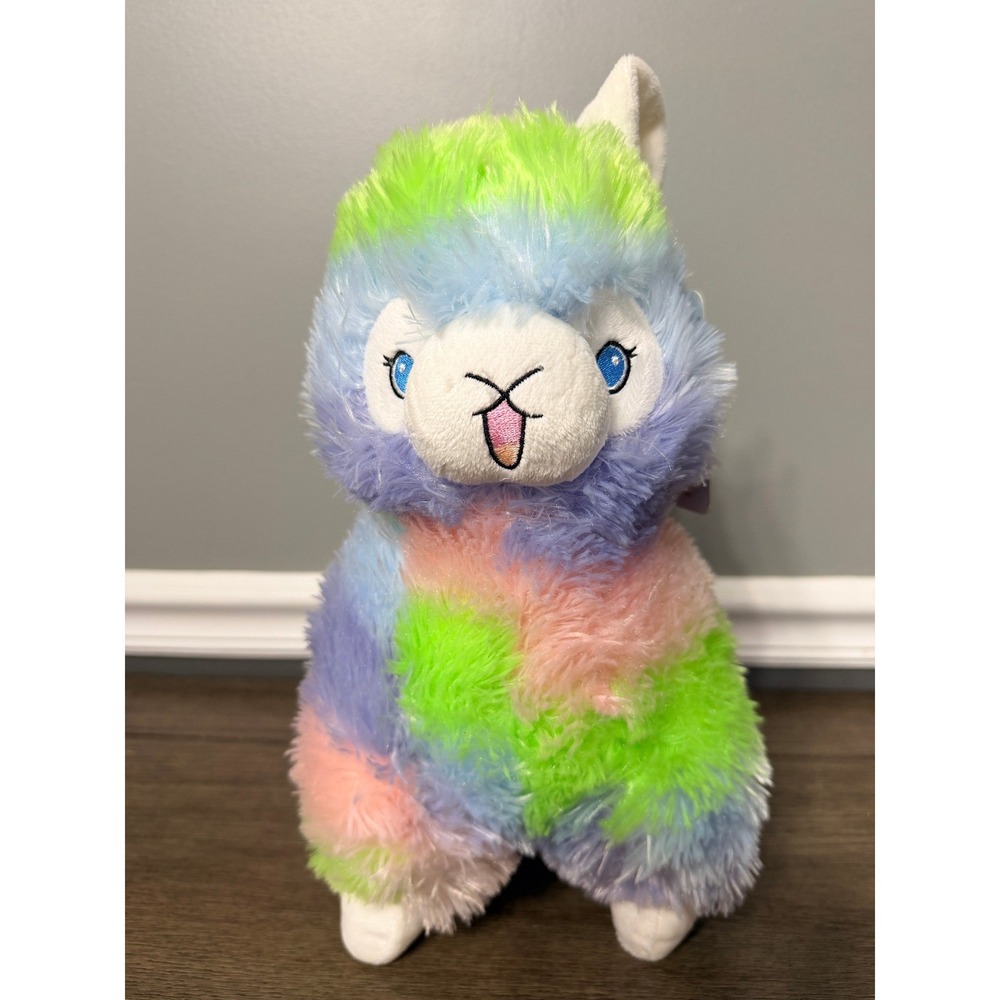 Alpacasso Rainbow Tie Dye Plush 12" Amuse Myth‎ Kawaii Alpaca Stuffed Animal
